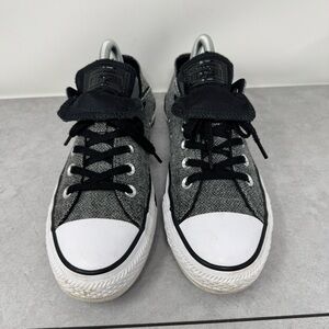 Converse All Star Gray & Black Double Tongue Sneakers Women’s Size 8
